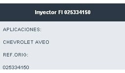 Inyector Fispa 025334150 Chevrolet Aveo - Suzuki Fun 1.0 1